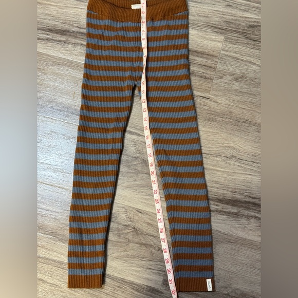 Kuling Kids Merino Wool Leggings Size 122/128 Brown Blue Striped - Picture 3 of 8